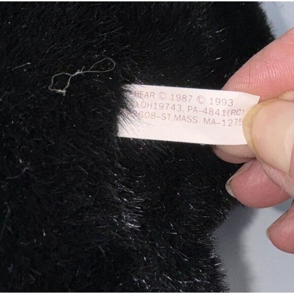 Logo Bear Plush Black North American stuffed animal Soft n Cuddly 1987 Vintage - Picture 9 of 10